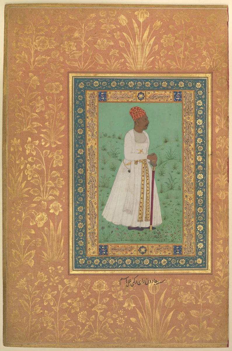 "Portrait of Jadun Rai Deccani", Folio from the Shah Jahan Album by Hashim, manuscript, 1505-1647