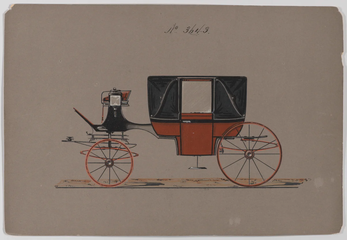 Design for Landau, No. 3643 by Brewster & Co., drawing, 1880