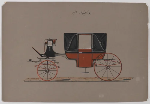 Design for Landau, No. 3643 by Brewster & Co., drawing, 1880