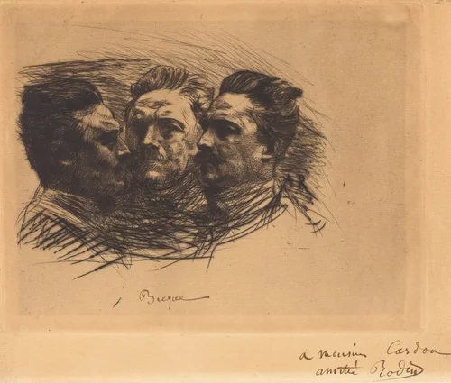 Henri Becque by Auguste Rodin, print, 1885