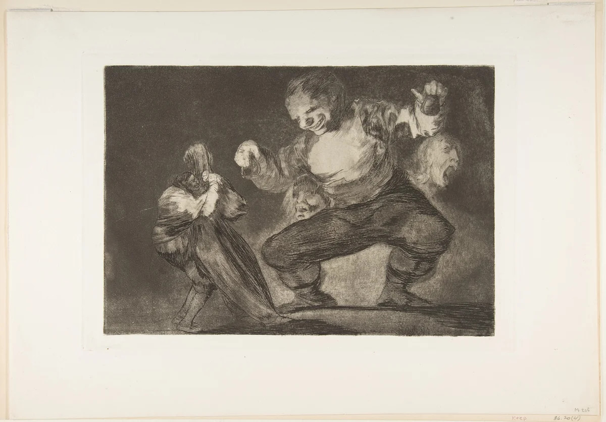 'Dancing Giant' from the 'Disparates' (Follies / Irrationalities) by Goya, print, 1810-1820