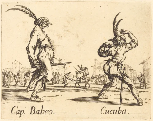 Cap. Babeo and Cucuba by Jacques Callot, print, 1622