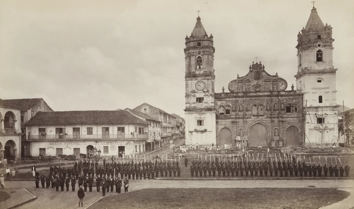 Reception of the Artist, Panama by Eadweard Muybridge, photograph, 1875