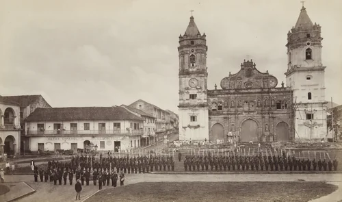 Reception of the Artist, Panama by Eadweard Muybridge, photograph, 1875