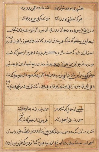 Page from Tales of a Parrot (Tuti-nama): text page by Unknown, painting, 1555-1565