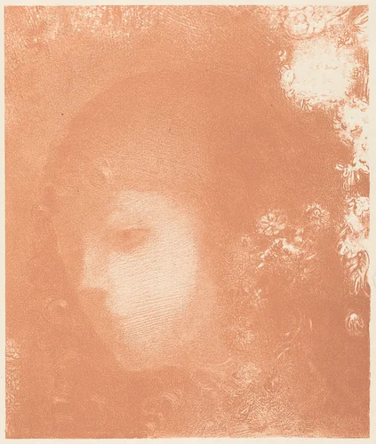 Tete d'Enfant avec Fleurs (Head of a Child with Flowers) by Odilon Redon, print, 1897