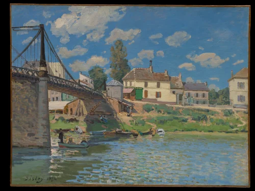 The Bridge at Villeneuve-la-Garenne by Alfred Sisley, painting, 1872