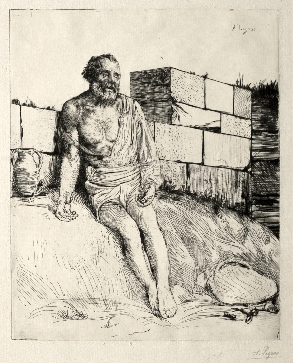 Job (First Plate) by Alphonse Legros, print, 1857-1911