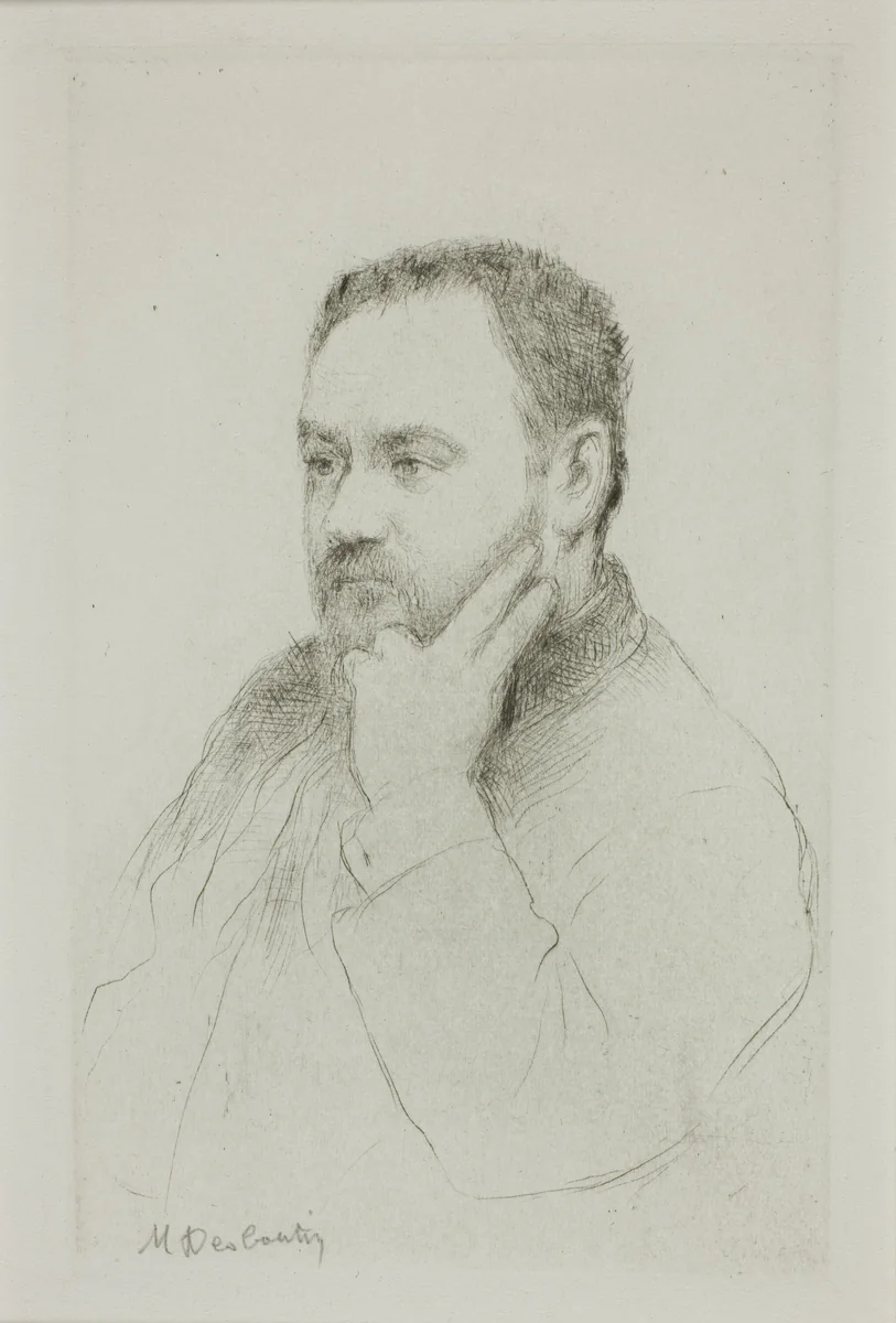 Portrait of Emile Zola by Marcellin Gilbert Desboutin, print, 1875