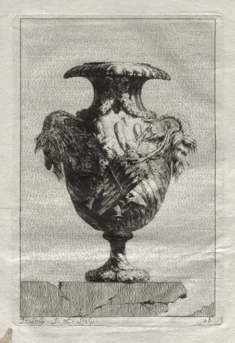 Suite of Vases: Plate 28 by Jacques François Saly, print, 1746