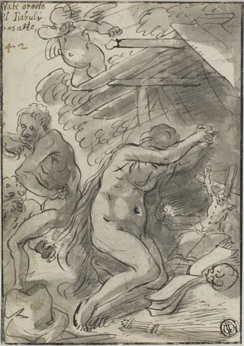 Mary Magdalene in Wilderness by Unknown Artist, drawing, 1600-1699