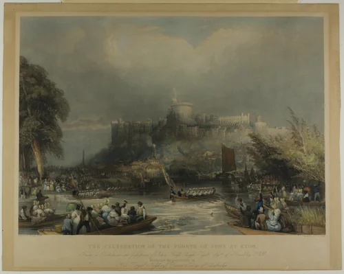 Celebration of the Fourth of June at Eton by C. O. Lewis, print, 1837