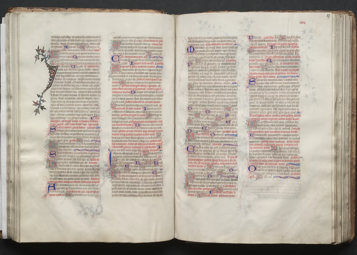 The Gotha Missal: Fol. 56v, Text by Master of the Boqueteaux, book, 1370-1380