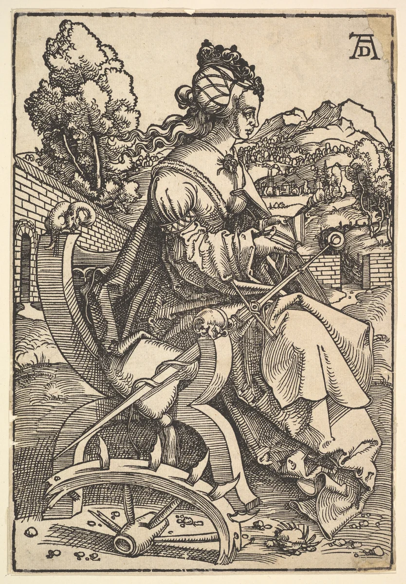 St. Catherine by Hans Baldung, print, 1500-1510
