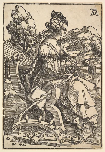 St. Catherine by Hans Baldung, print, 1500-1510
