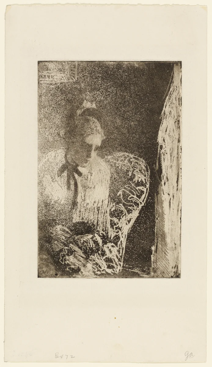 Waiting by Mary Cassatt, print, 1879-1880