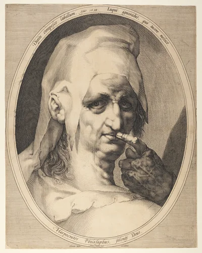 Harpocrates by Jan Harmensz. Muller, print, 1593