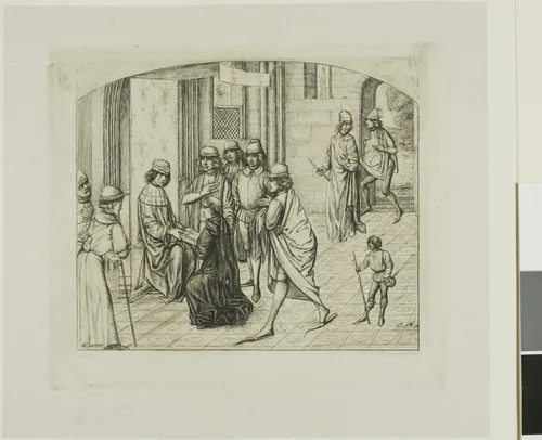 The Printer Valère Maxime Presented to King Louis XI by Charles Meryon, print, 1860