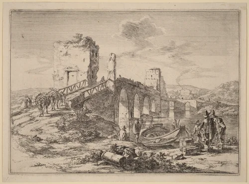 The Ponte Molle by Jan Both, print, 1615-1652