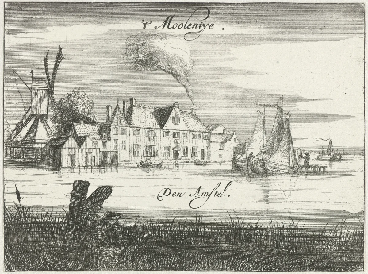 Herberg het Molentje aan de Amstel by Johannes Leupenius, print, 1666-1693