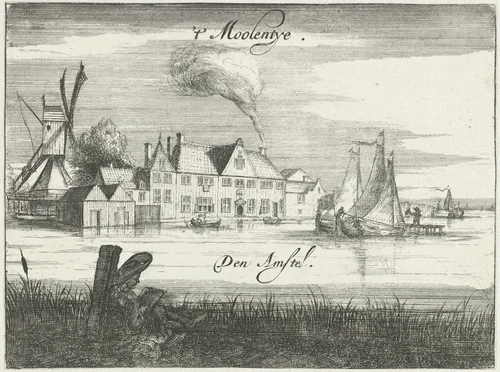 Herberg het Molentje aan de Amstel by Johannes Leupenius, print, 1666-1693