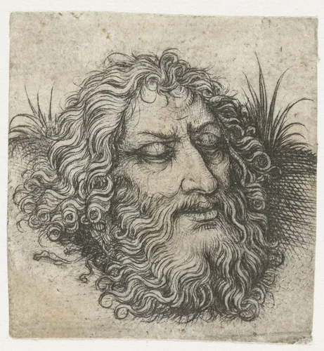 Het hoofd van Johannes de Doper of van Goliath by Meester van het Amsterdamse Kabinet, print, 1483-1487