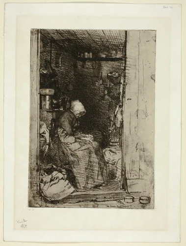 La Vieille aux Loques (The Old Woman with Rags) by James McNeill Whistler, print, 1858