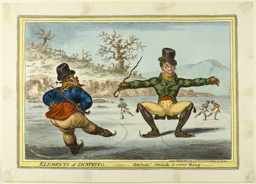 The Elements of Skating: Attitude is Everything by James Gillray, print, 1805