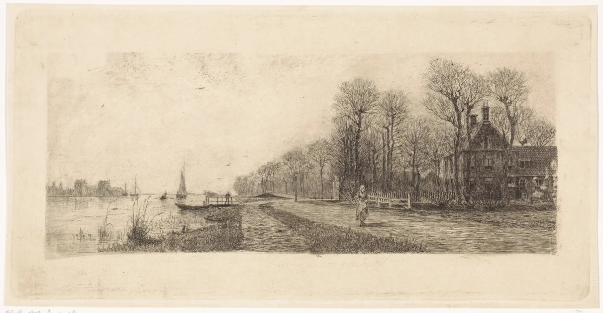 Huizen aan de Amstel by Elias Stark, print, 1887