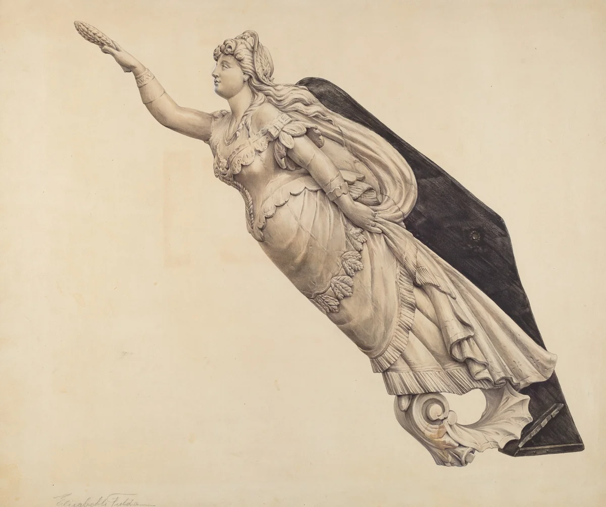 "Belle of Oregon" Figurehead by Elisabeth Fulda, index of american design, 1939