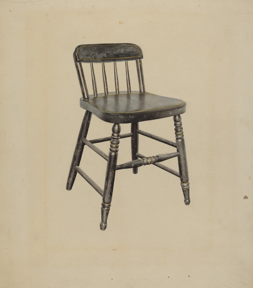 Shaker Dining Chair by John W. Kelleher, index of american design, 1937