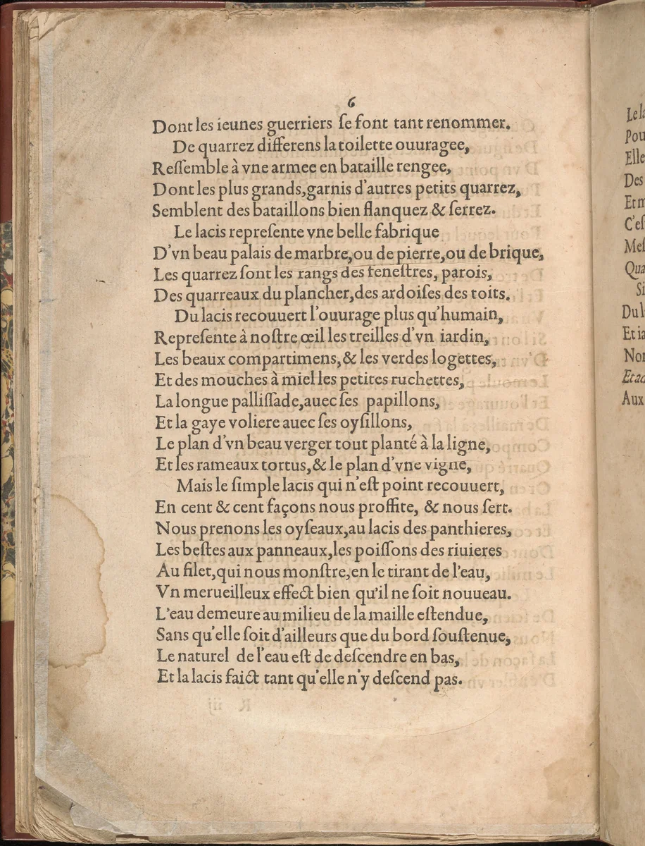 Les Secondes Oeuvres, et Subtiles Inventions De Lingerie du Seigneur Federic de Vinciolo Venitien, page 67 (verso) by Federico de Vinciolo, book, 1603