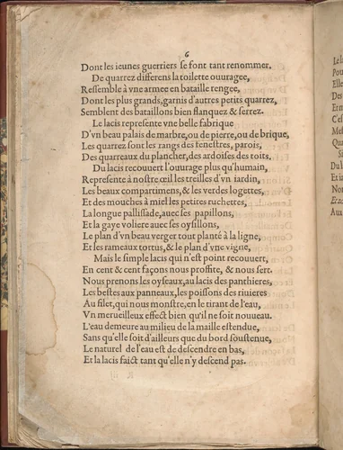 Les Secondes Oeuvres, et Subtiles Inventions De Lingerie du Seigneur Federic de Vinciolo Venitien, page 67 (verso) by Federico de Vinciolo, book, 1603