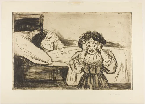 The Dead Mother and Her Child by Edvard Munch, print, 1901