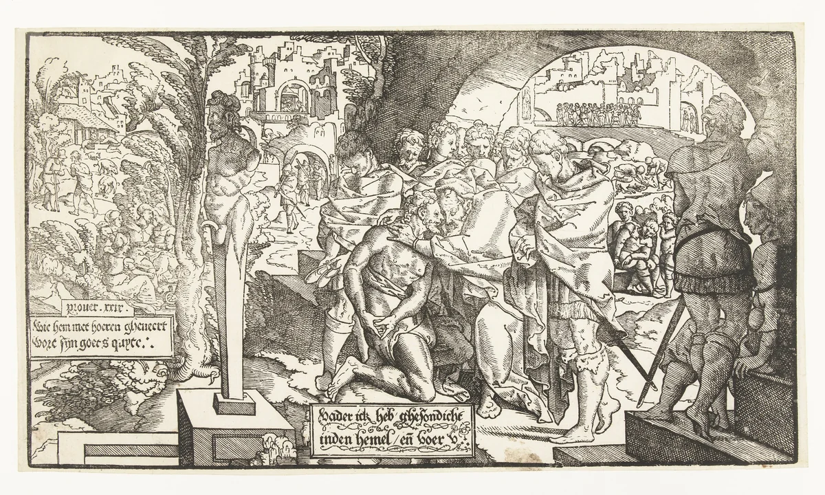De terugkeer van de verloren zoon by Unknown, print, 1540-1560