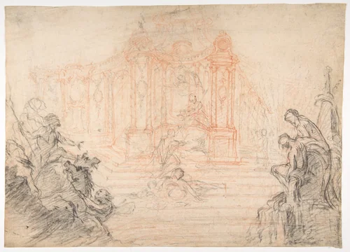 Study for a Festival Machine by Laurent Hubert, drawing, 1680-1785