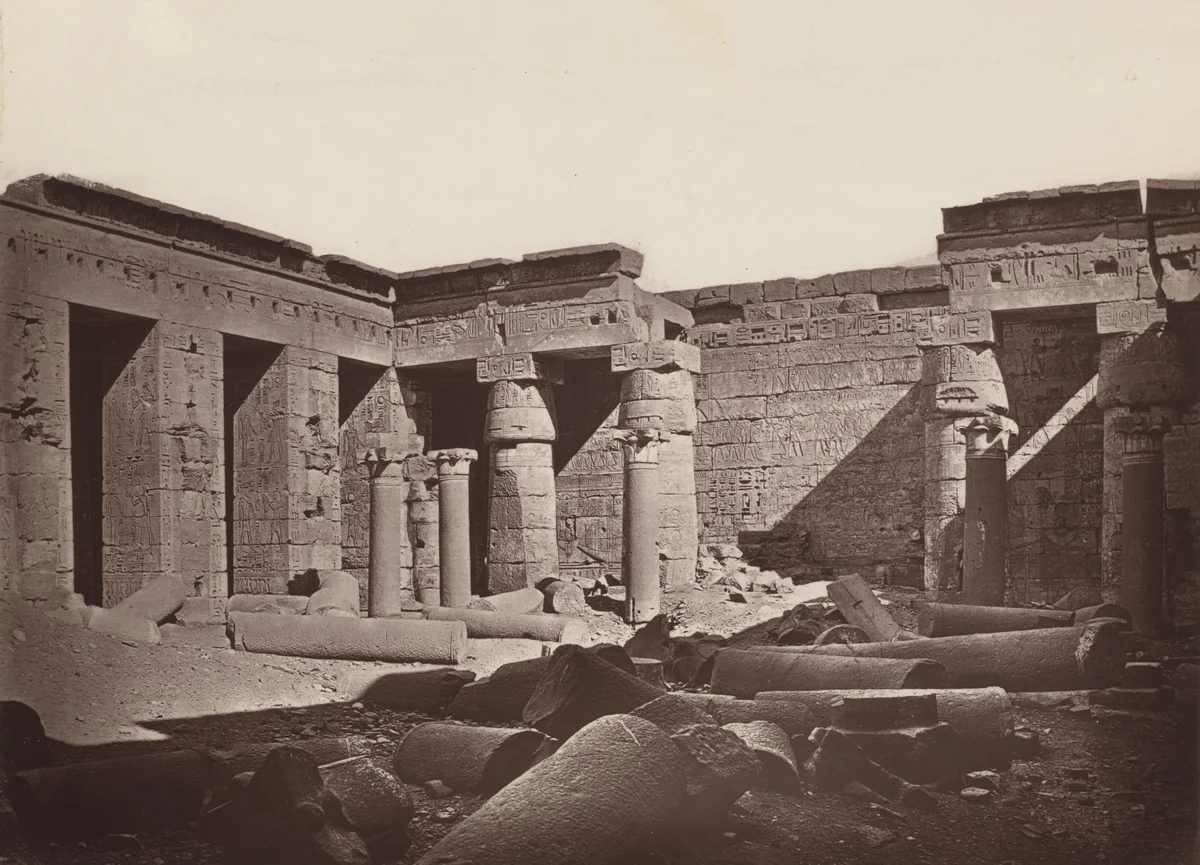 Second or Grand Court of the Great Temple by William de Wiveleslie Abney, photograph, 1876