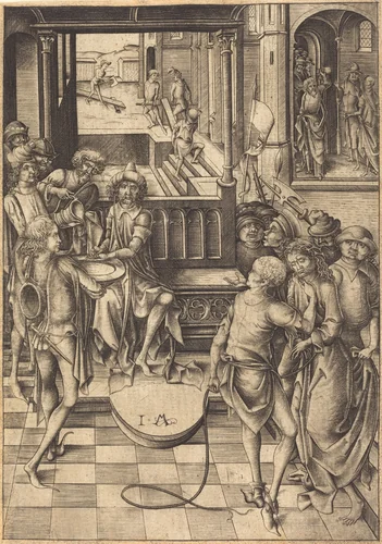 Christ before Pilate by Israhel van Meckenem, print, 1480