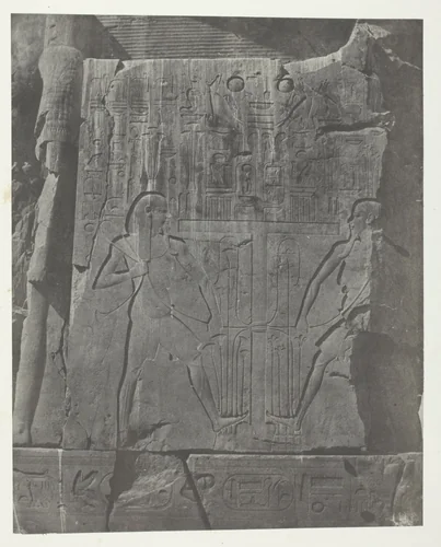 Gournah, Sculptures du Trône des Colosses; Thèbes, plate 57 from the album "Egypte, Nubie, Palestine et Syrie" (1852) by Maxime Du Camp, photograph, 1849-1851