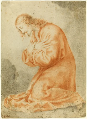 Christ Kneeling by Carlo Dolci, drawing, 1636-1686