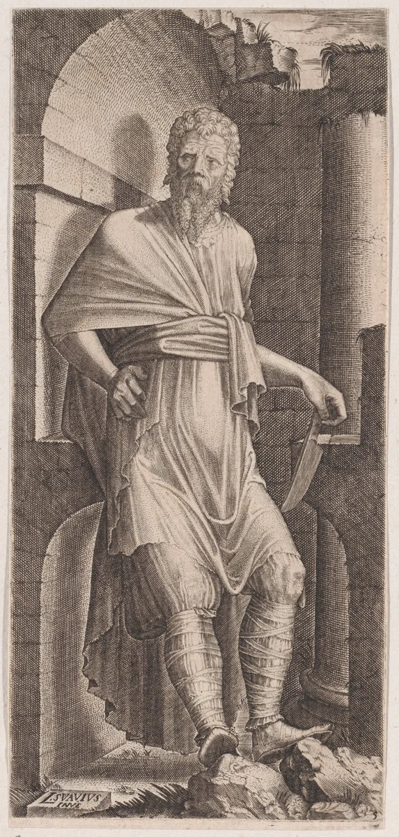 St. Bartholomew, from "Christ, the Twelve Apostles and St. Paul" by Lambert Suavius, print, 1525-1576