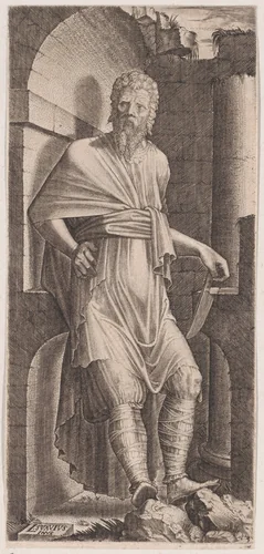 St. Bartholomew, from "Christ, the Twelve Apostles and St. Paul" by Lambert Suavius, print, 1525-1576