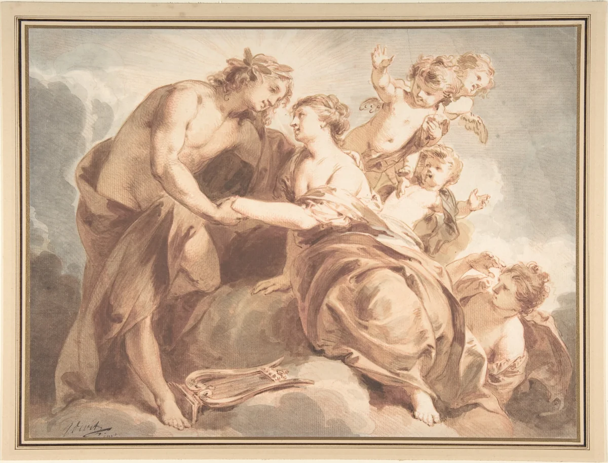 Apollo and Thetis by Jacob de Wit, drawing, 1710-1754