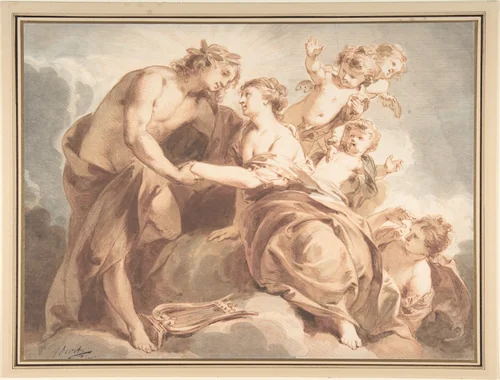 Apollo and Thetis by Jacob de Wit, drawing, 1710-1754