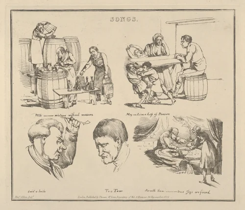 Songs: "With ____ mixture without measure..." by Henry Thomas Alken, print, 1822