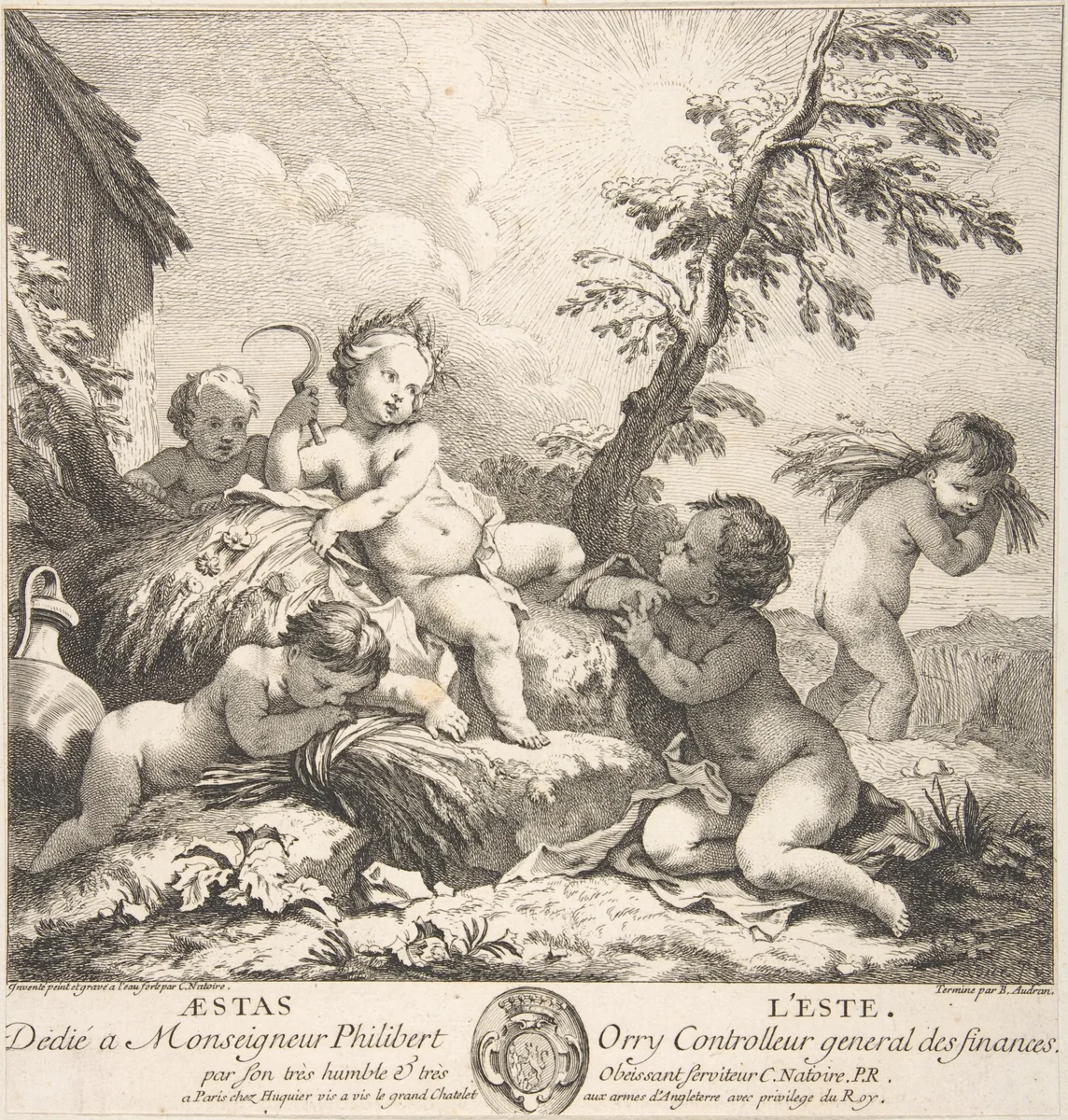 Summer by Charles Joseph Natoire, print, 1735