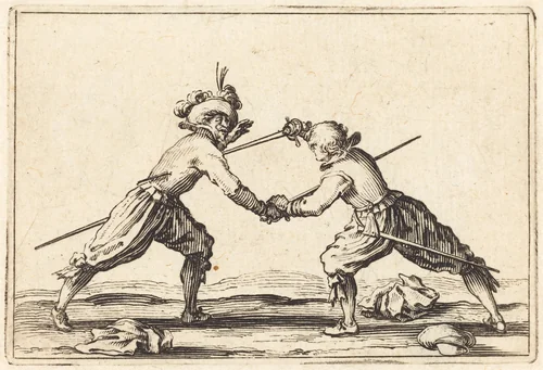 Duel with Swords by Jacques Callot, print, 1622