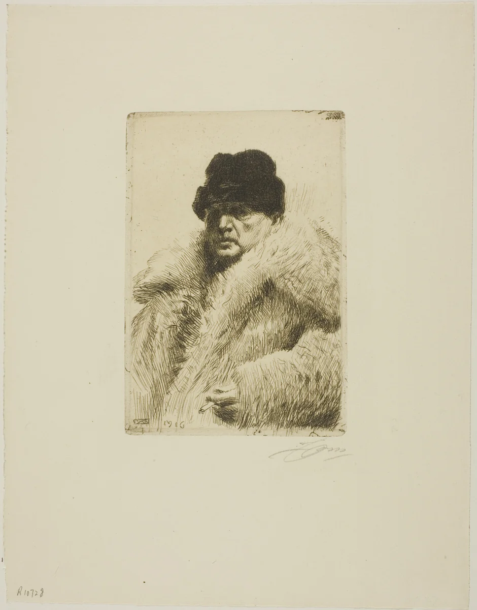 Self-Portrait 1916 by Anders Zorn, print, 1916