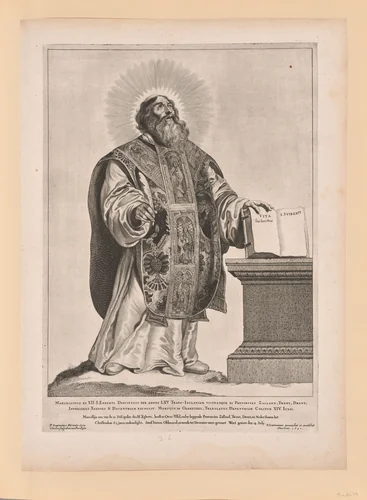 Saint Wulfram, from Saints of the North and South Netherlands by Cornelis Visscher, print, 1650