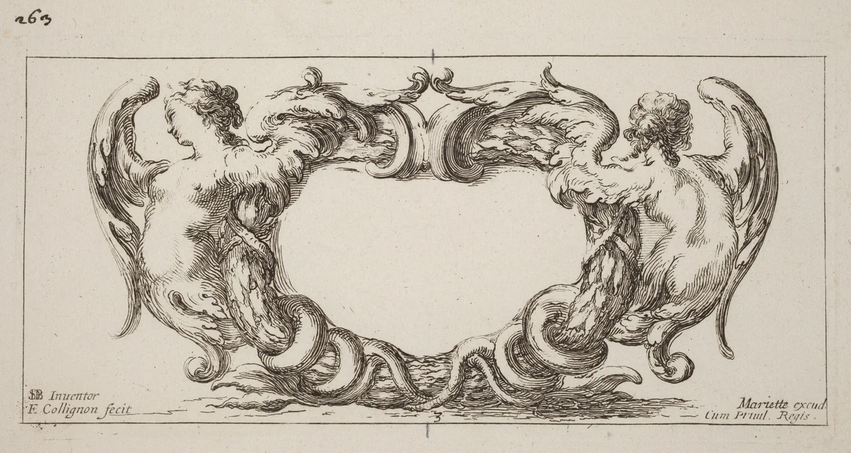 Cartouche by François Collignon; Stefano Della Bella, print, 1646